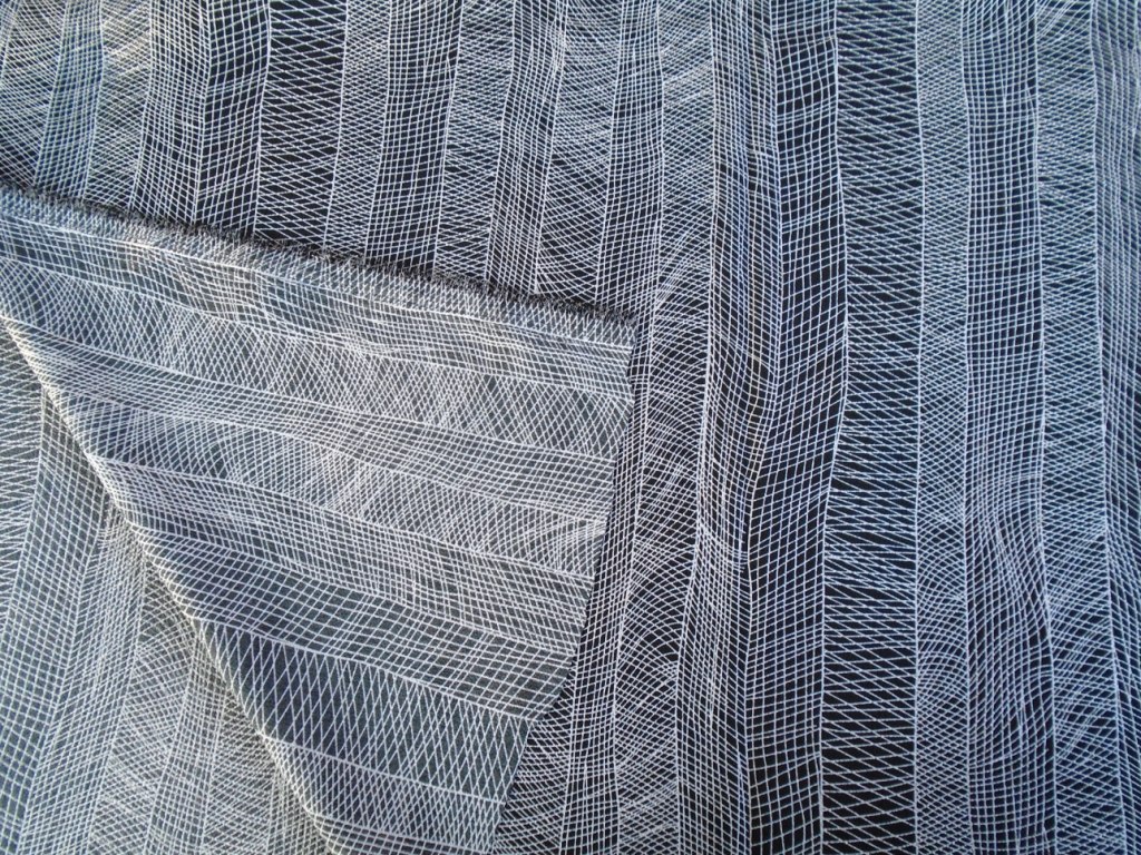 crepe georgette wit-zwarte lijnen 80cm - Afbeelding 4