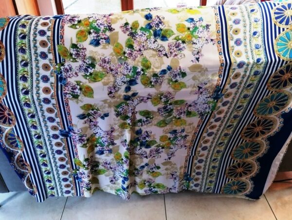 crepe georgette gebloemd met randen 2m - Afbeelding 3