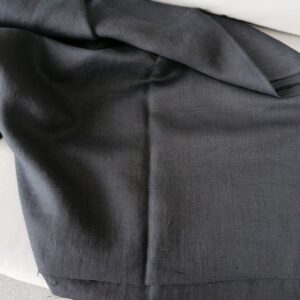 Zwart dik linnen stof  /10cm