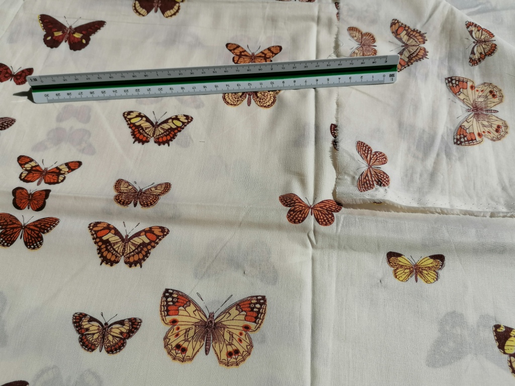 fijne popeline met vlinders per 10cm - Afbeelding 2