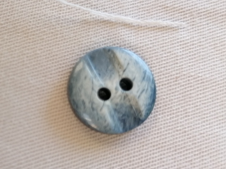 Blauw gemeleerd knoopje 13mm