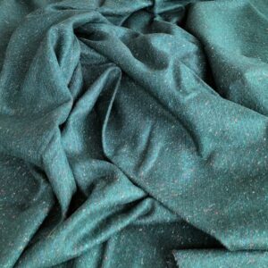 vintage groene wollen stof met spikkeltjes  2,4m