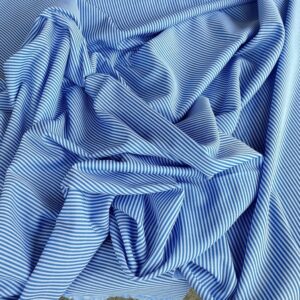 wit blauw gestreepte synthetische pique