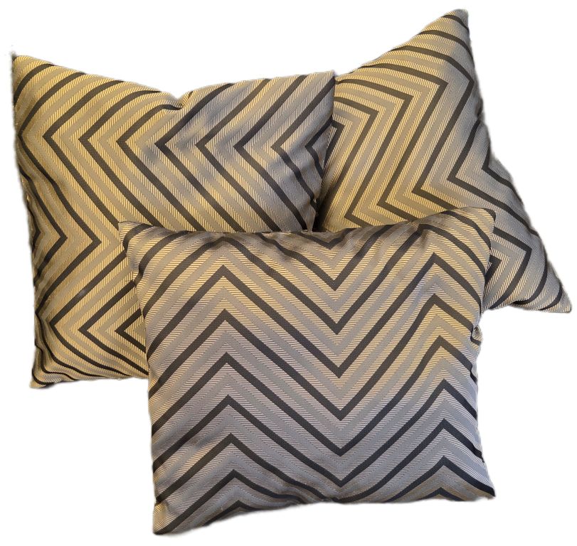 Kussenhoes 40x40 beige met grijze zigzag strepen
