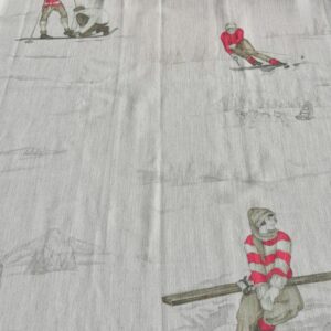 beige stof met wintertafereel 110cm/140cm