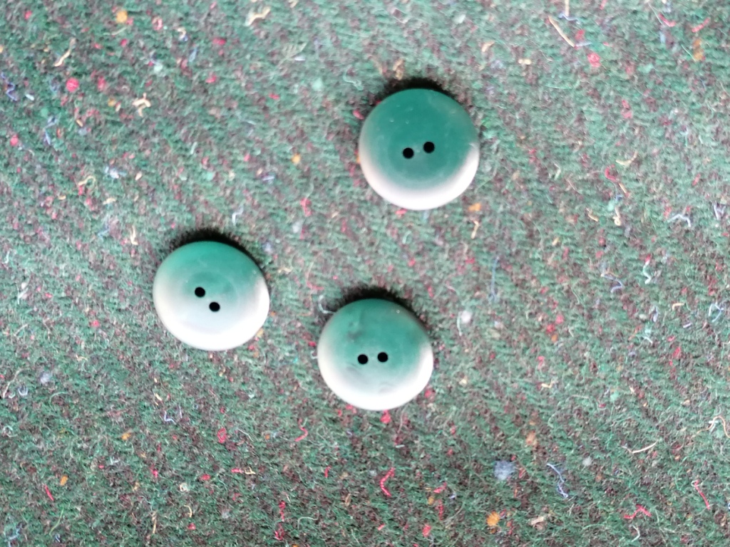 vintage groene wollen stof met spikkeltjes 2,4m - Afbeelding 7