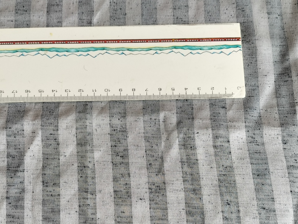 crepe georgette grijs gestreept 1,2m - Afbeelding 3
