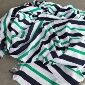 gestreepte gebreide stof wit blauw groen
