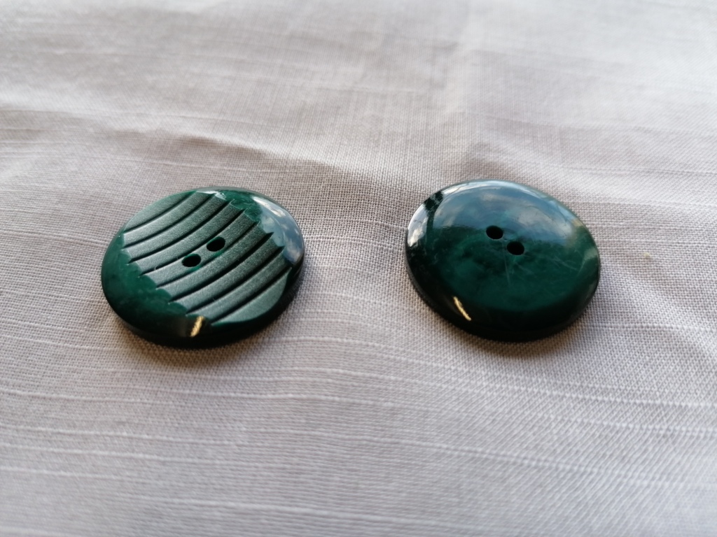 groene knoop met ribbels 23mm - Afbeelding 2