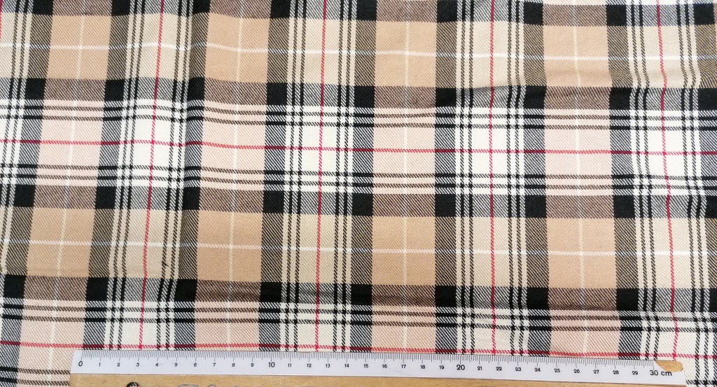 vintage bruin-beige schotse ruit 0,9m - Afbeelding 2