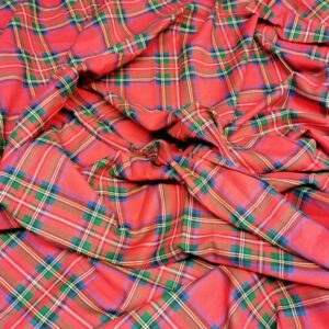 Vintage rode geruite stof 1,0m