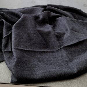 Vintage zwarte wollen stof met strepen 1,2m