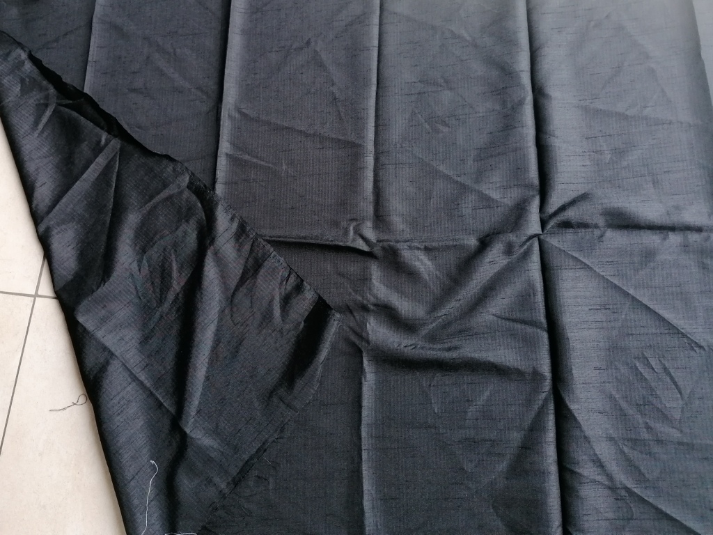 Jaren 80 jacquard zwart linnenstructuur 0,7m - Afbeelding 2