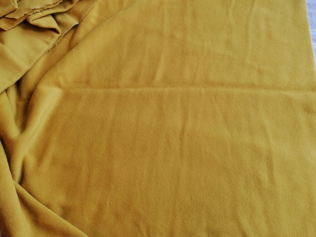 vintage gele wollen stof 2,5m - Afbeelding 4