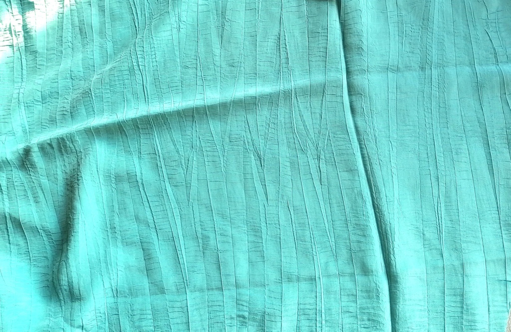 blauwgroene viscose kreukelstof 1,3m - Afbeelding 2