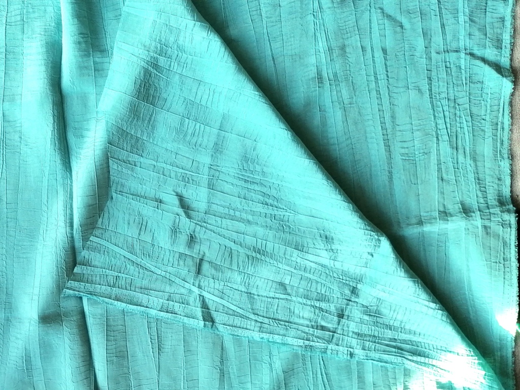 blauwgroene viscose kreukelstof 1,3m - Afbeelding 3