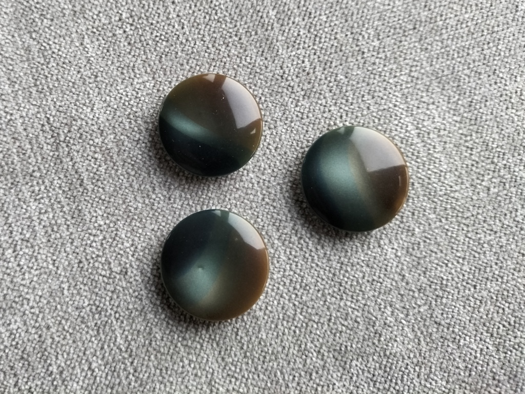 glanzende bruin blauwe knoop 23mm