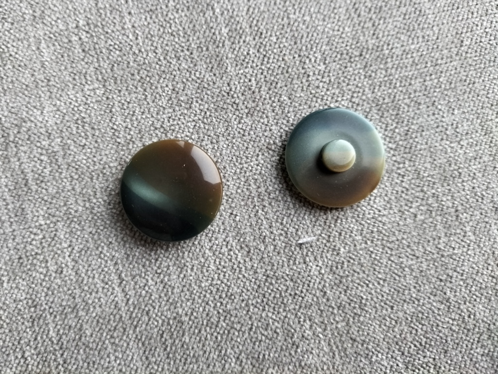 glanzende bruin blauwe knoop 23mm - Afbeelding 2