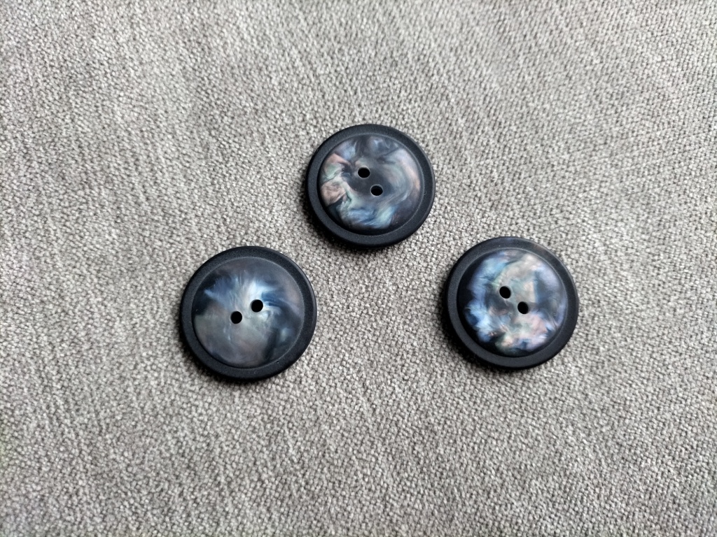zeer mooie knoop in blauw 28mm - Afbeelding 2