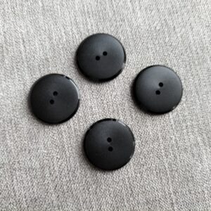 matte zwarte knoop met glans randje 25mm
