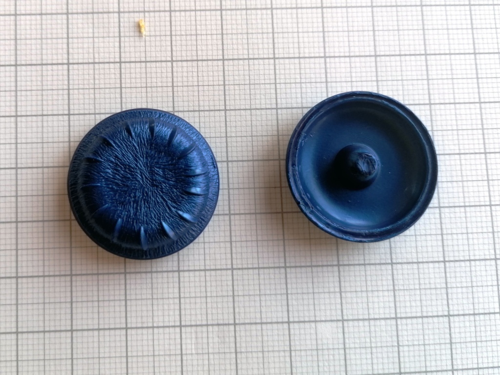 vintage blauwe fantasie knoop 28mm - Afbeelding 3