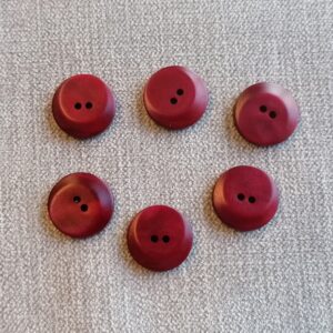 6 stuks glad bordeaurode knoop 18mm