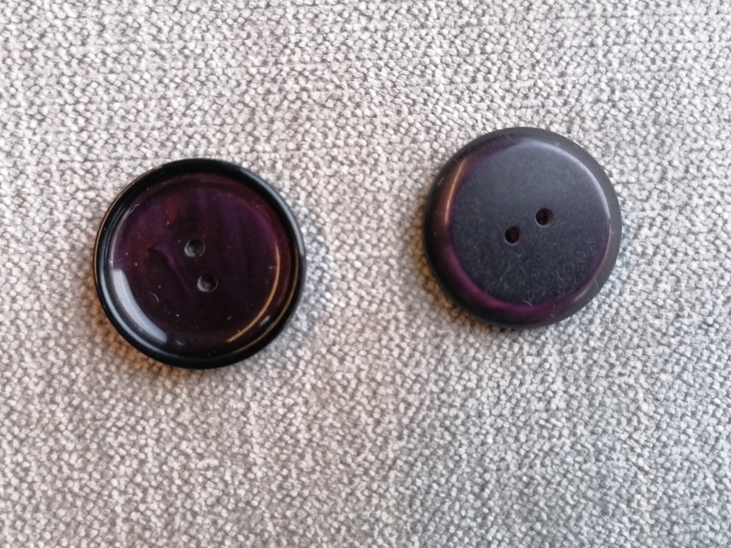 donker paarse knoop met smalle rand 23mm - Afbeelding 2