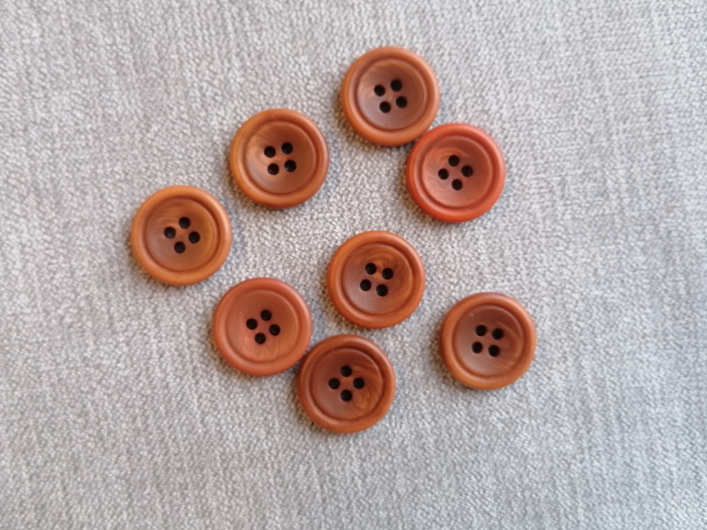 roestbruine knoop met rand 20mm