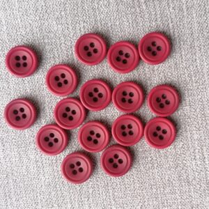 vuurdteenrode knopen met rand 16mm