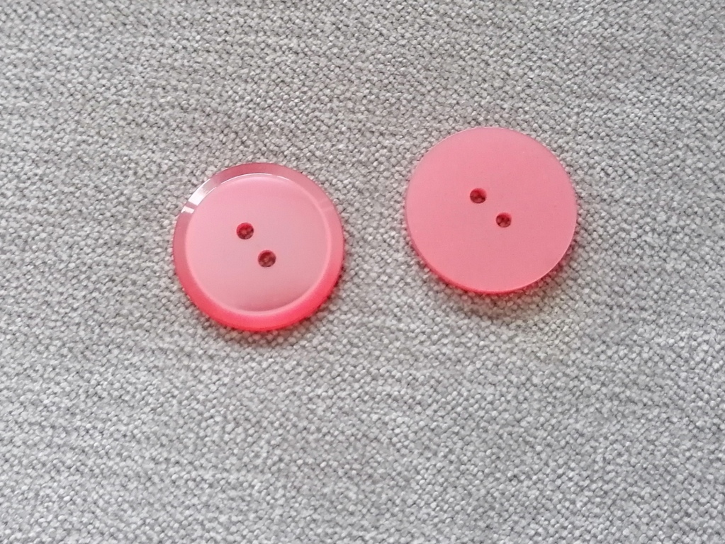roze knoop in imitatie parelmoer 23mm - Afbeelding 2