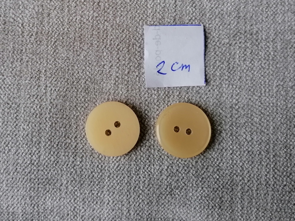 licht geelbeige knoop in imitatie parelmoer 18 mm - Afbeelding 2