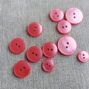 roze knoopje in imitatie parelmoer 12mm, 18mm en 23mm