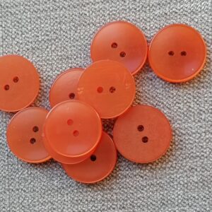 orange knoopje in imitatie parelmoer 14mm en 18mm