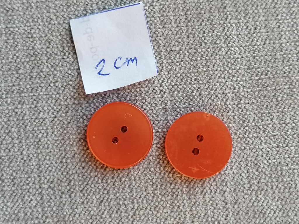 orange knoopje in imitatie parelmoer 14mm en 18mm - Afbeelding 2