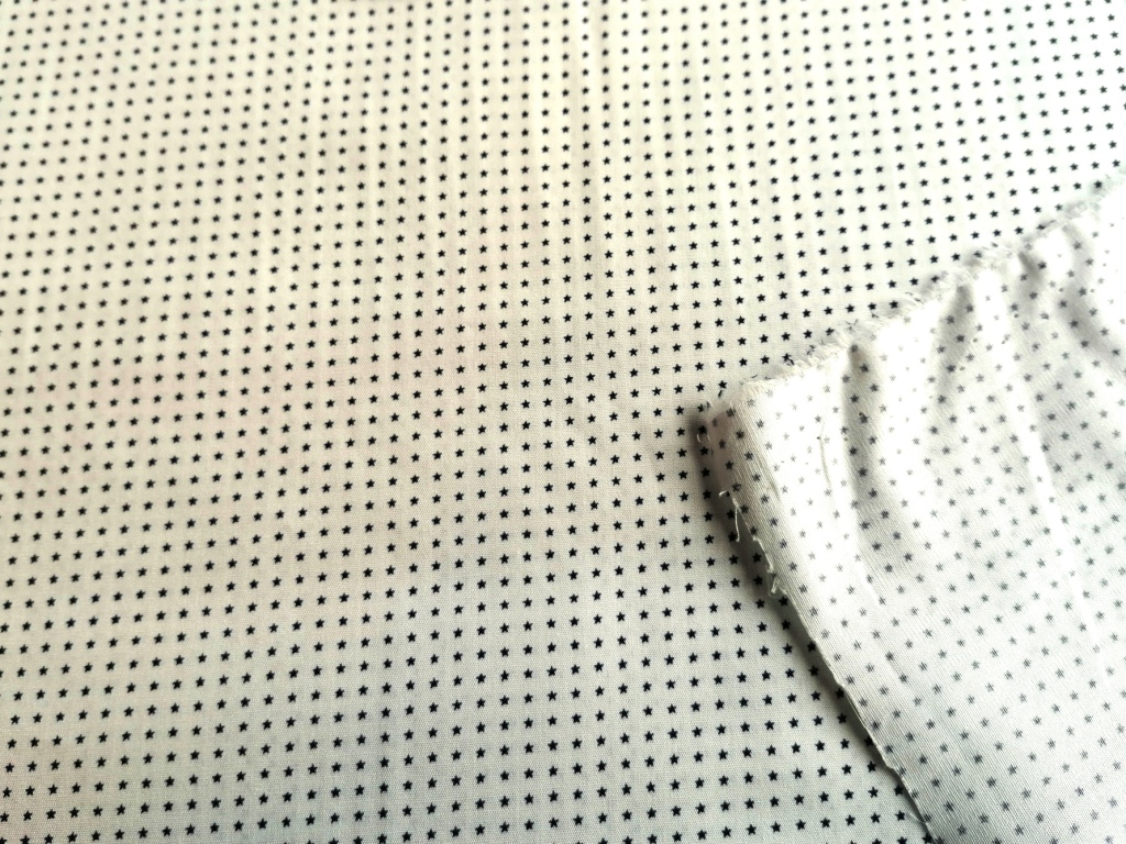witte popeline met sterretjes /10cm - Afbeelding 2