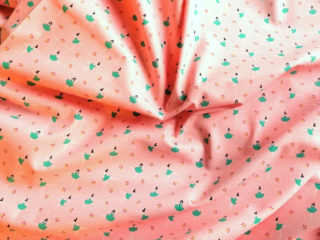 roze katoen met ballerina's van Poppy /10cm