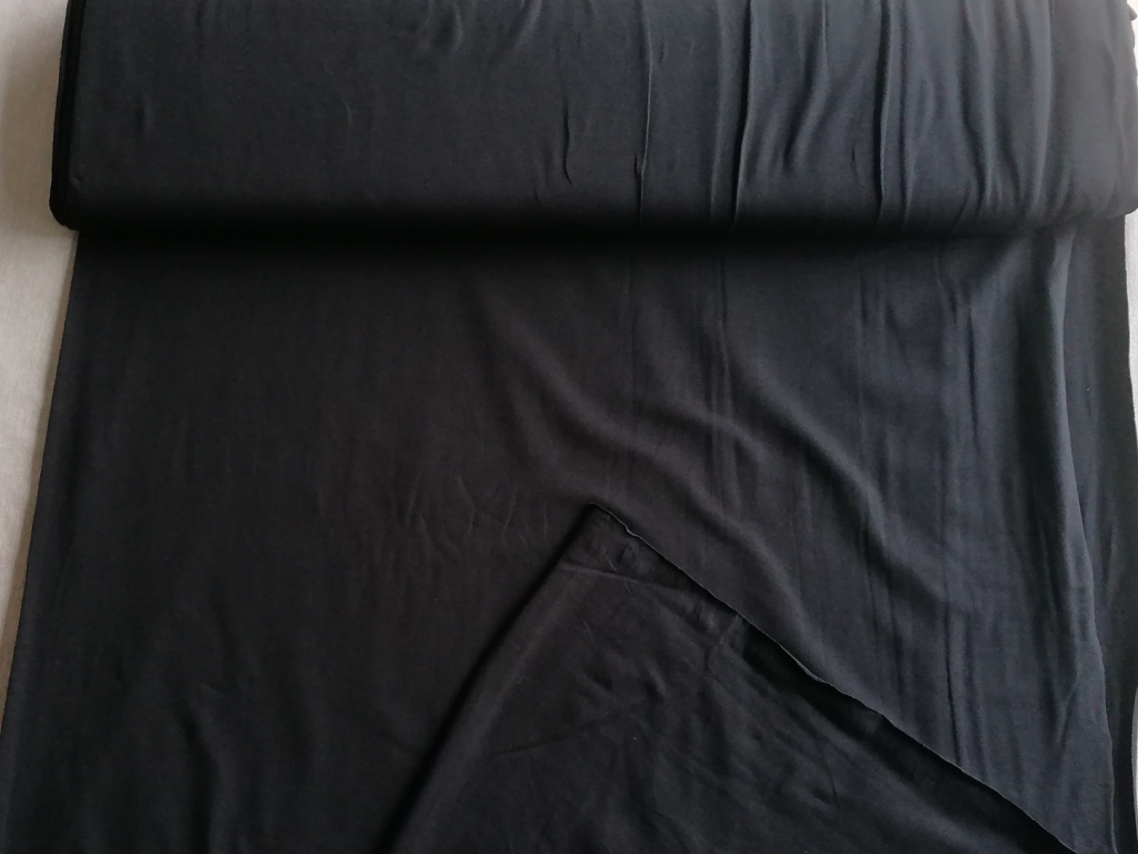zwarte jersey met elastaan /10cm - Afbeelding 2