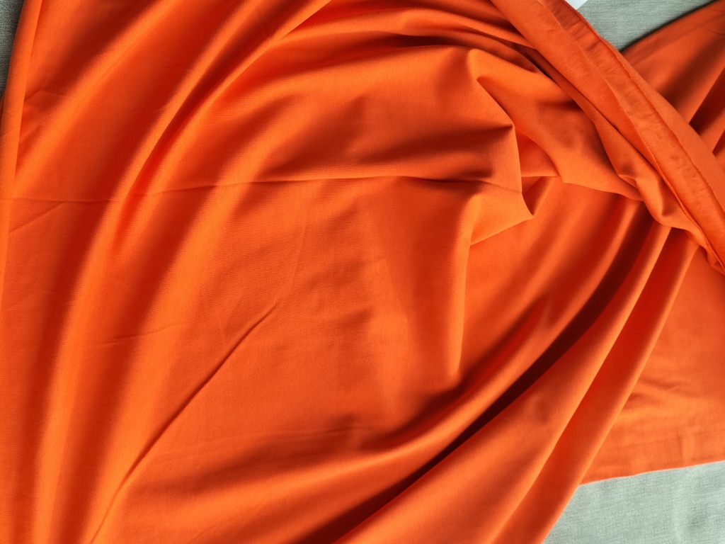 orange katoenen jersey met elastaan /10cm