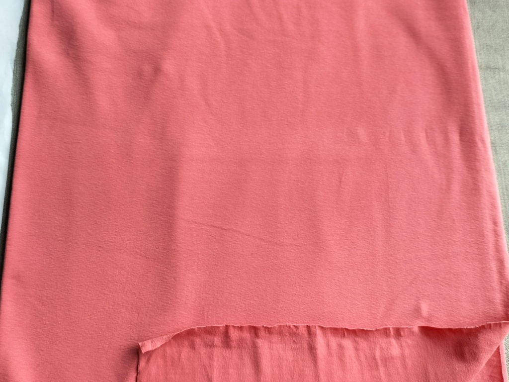 zalmrozige katoenen jersey met elastaan /10cm - Afbeelding 2
