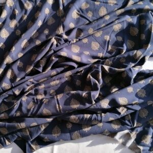 blauw katoen met boompjes  1,6m