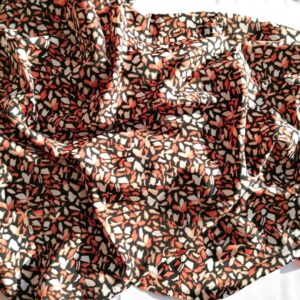 zwarte viscose met bruin en beige 1,0m