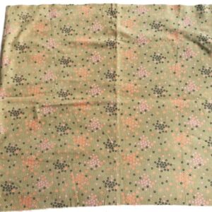 bruine ribfluweel met bloemetjes 0,6m