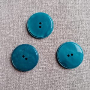 9 turquoise blauwe knopen 30mm
