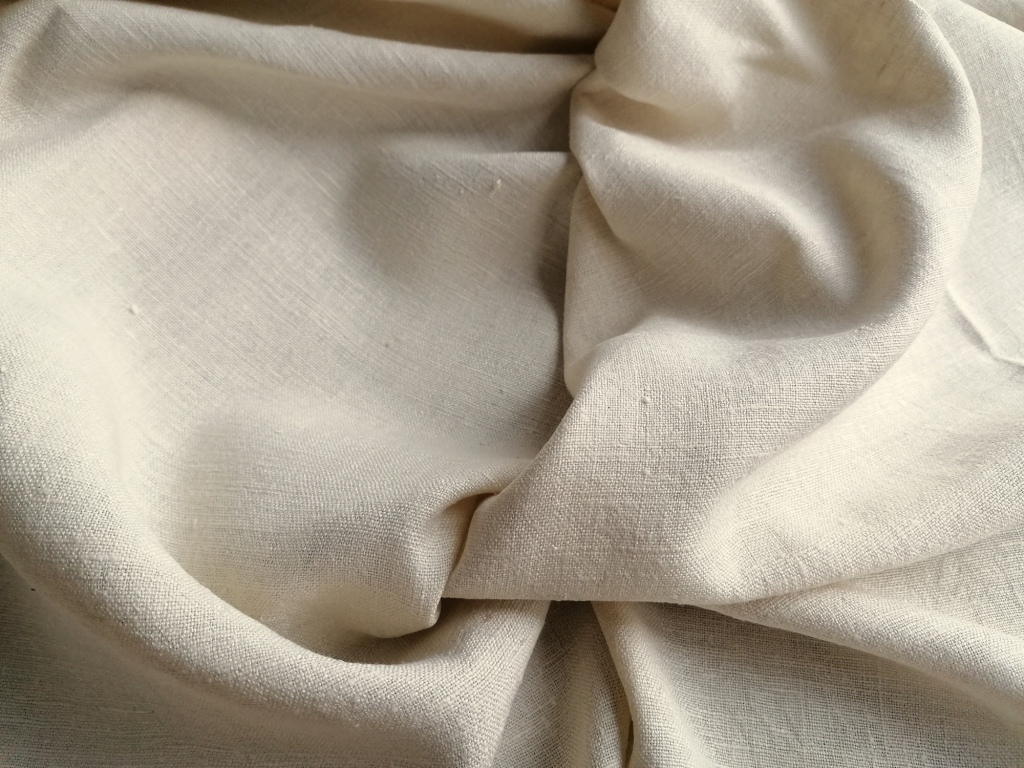 grof gebroken wit katoen met linnenlook 2,6m/1,2m