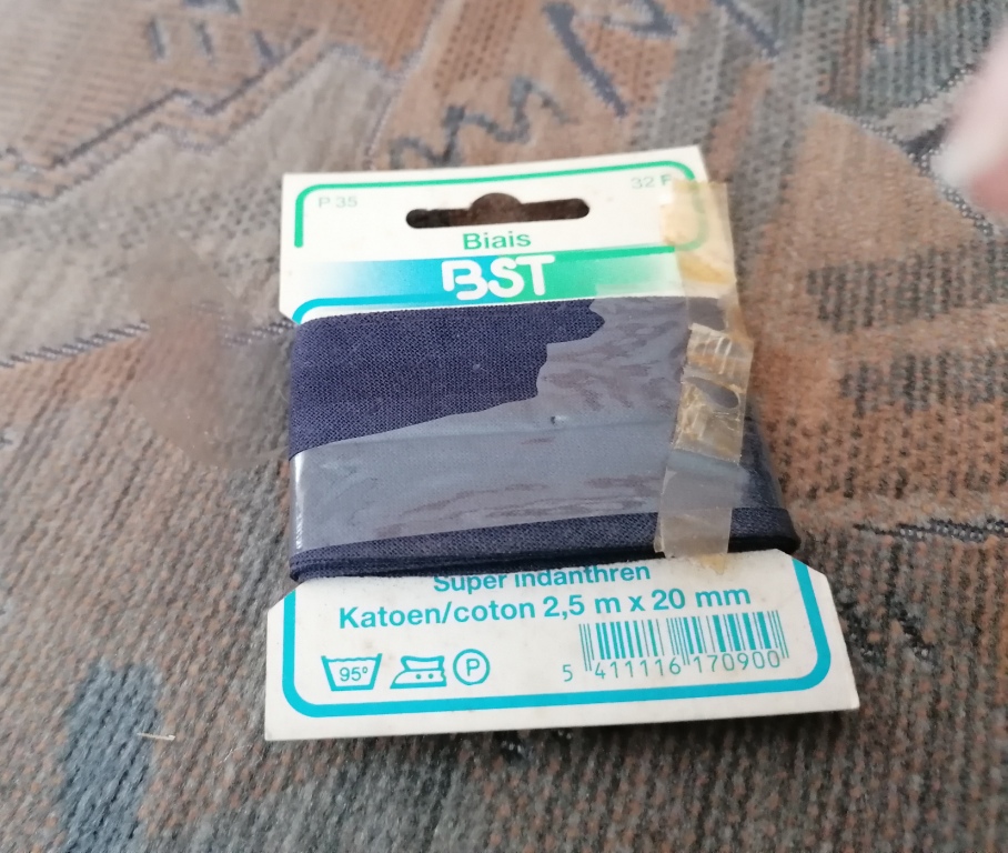 donkerblauw katoenen biaislint
