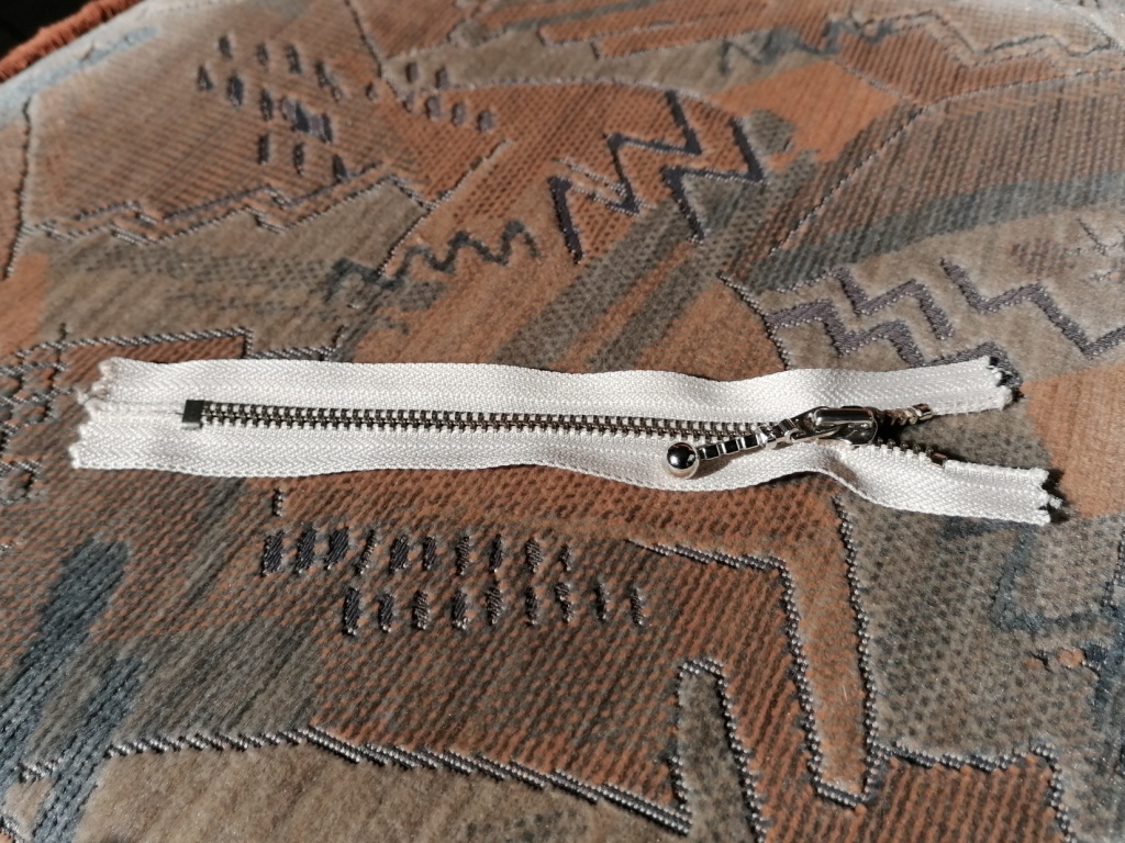 beige metalen broekrits 16cm