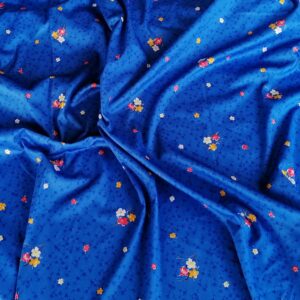 gladde jersey blauw bloemetjes