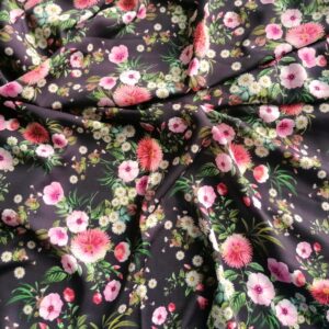bruine stof met bloemtuilen 1,5m