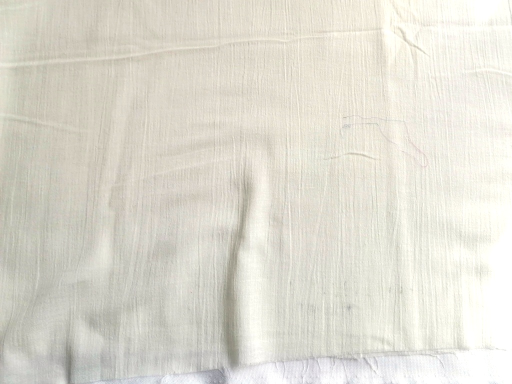 witte katoenen kreukelstof /10cm 3,25m - Afbeelding 2