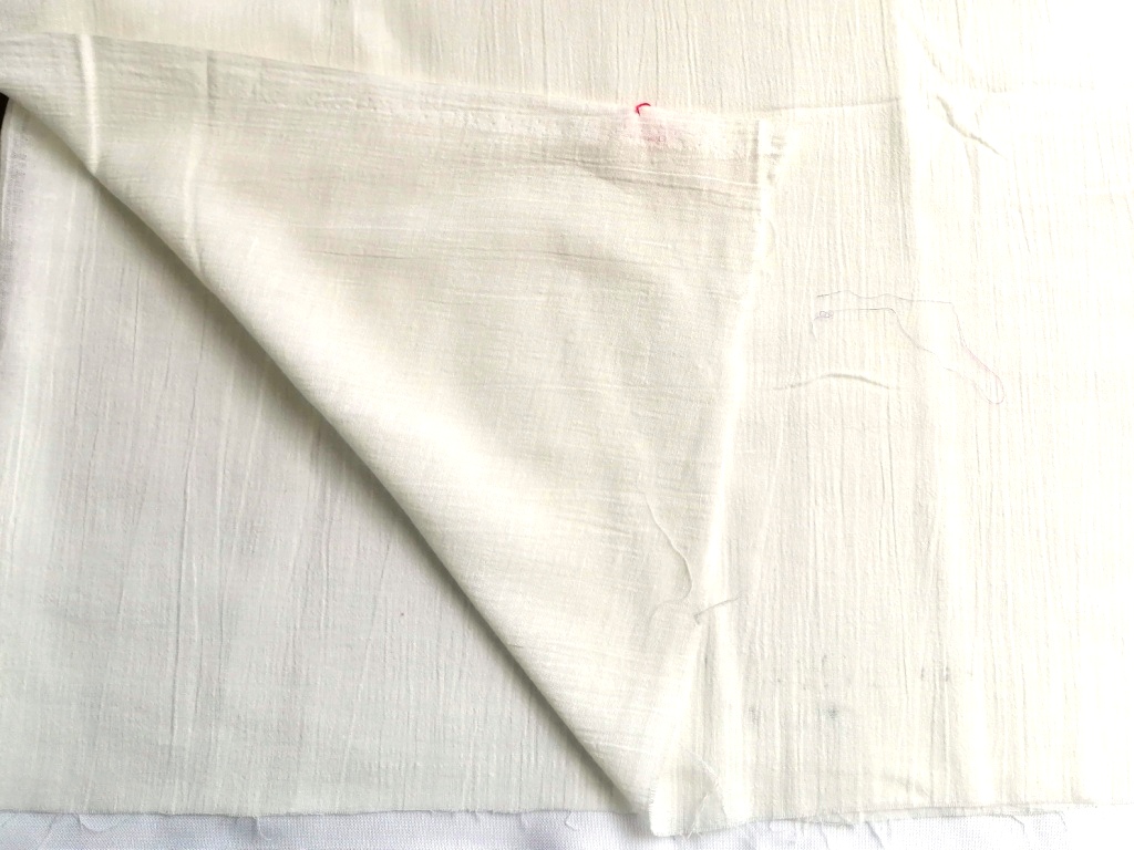 witte katoenen kreukelstof /10cm 3,25m - Afbeelding 3